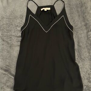 Loft Black Cami Top with White Trim, XS